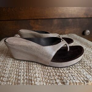 Donald J. Pliner Metallic Beige Wedges